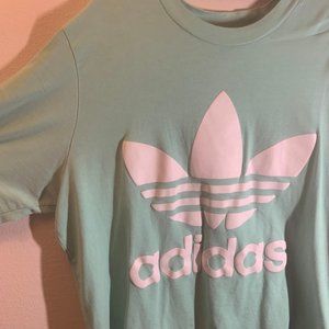 Mint green adidas originals big logo boxy t-shirt